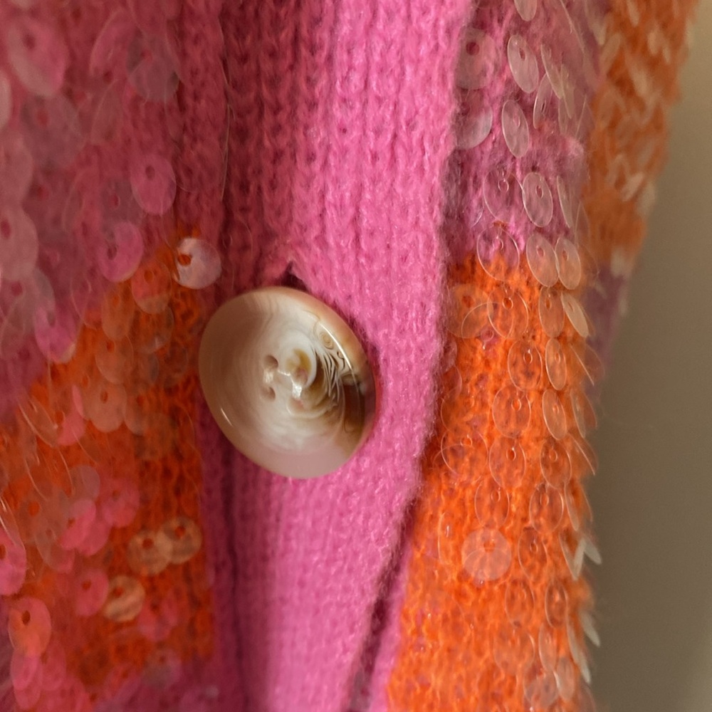 BIBI S Pink and Orange Checkered Sweater S - Picture 10 of 10